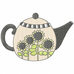 Teapots Embroidery Design 8